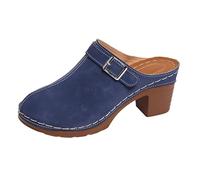 Générique Sandali da donna, estivi, comodi, a punta chiusa, scarpe da donna, tacco a blocco, sandalette, taglia grande, stile vintage, stile vintage, sandalette, tinta unita, sandalette, sandalette