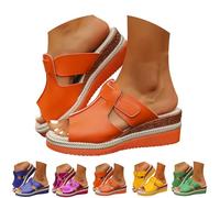 Générique Sandali da donna estivi con zeppa tra le dita, sandali da donna estivi chic e confortevoli, sandali con piattaforma antiscivolo nuda piedi bocca di pesce punta aperta ciabatte grandi