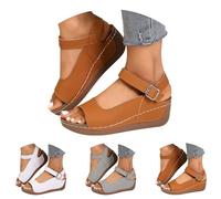 Générique Sandali da donna estivi con zeppa tra le dita, sandali da donna estivi chic e confortevoli, ciabatte da pesci, punta aperta nuda piedi leggeri casual cicla di grandi dimensioni piattaforma