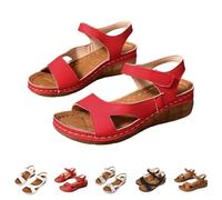 Générique Sandali da donna estivi con zeppa tra le dita, sandali da donna estivi chic e confortevoli, nudi piedi bocca di pesce ciglio di grandi dimensioni casual con piattaforma leggera sandali 36-43