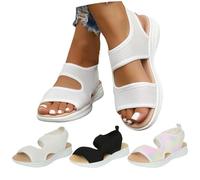 Générique Sandali da donna estivi con zeppa tra le dita, sandali da passeggio da donna comodi, nudi piedi bocca di pesce ciglio all'aperto traspirante grandi dimensioni ciabatte punta aperta sandali