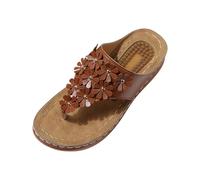 Générique Sandali da donna, estivi, con zeppe, da donna, infradito con fiore 3D, comodi, leggeri, traspiranti, antiscivolo, suola spessa per spiaggia, vacanze, estate, scarpe da donna, colore: nero