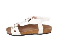 Générique Sandali da donna, estivi, scarpe comode, da donna, con decorazioni in metallo e suola in sughero, per uso quotidiano, spiaggia, vacanze, uscite in stagione, primavera estate, bianco, 38 EU