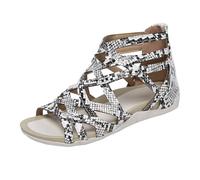 Générique Sandali da donna piatti spartani - Sandalo da donna estivo chic comodi con spose eleganti nude piedi casual sandali leggeri ciabatte per spiaggia vacanze e tutti i giorni, camouflage, 43 EU