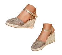 Générique Sandali Da Donna Scarpa Da Trekking Donna Sandali Confortevoli Scarpe Infradito Da Spiaggia Sandalo Piatto Donna Donna Estate Con Fibbia Regolabile Per La Casa E Spiaggia, Marrone D, 43 EU