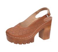 Générique Sandali Da Donna Scarpa Da Trekking Donna Sandali Confortevoli Scarpe Infradito Da Spiaggia Sandalo Piatto Donna Donna Estate Con Fibbia Regolabile Per La Casa E Spiaggia, Marrone C, 37 EU