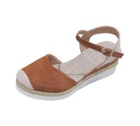 Générique Sandali Da Donna Scarpa Da Trekking Donna Sandali Confortevoli Scarpe Infradito Da Spiaggia Sandalo Piatto Donna Donna Estate Con Fibbia Regolabile Per La Casa E Spiaggia, Marrone F, 41 EU