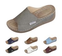 Générique Sandali Donna Con Tacchi Zeppe Ciabatte Leggere, Scarpe Estive, Infradito Comode Slide Eleganti Pantofole Stabili, Zoccoli Semplici Infradito Fresche Slide Aeree, marrone, 42 EU