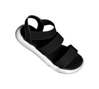 Générique Sandali Donna Estate Leger Confortevole Punta Aperta Casual Moda Sandali Da Passeggiata Antiscivolo Traspirante Pelle Suola spessa Elegante 2025 Scarpe da Spiaggia, Nero , 39 EU