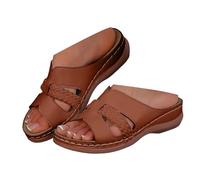 Générique sandali donna estate suola spessa da donna sandali da spiaggia aperti, alla moda e casual decorati con una bocca di pesce Sandalo donna ammortizzazione Sandalo donna tacco, marrone, 40.5 EU