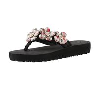 Générique Sandali donna piedi larghi pantofole estive da donna infradito punta aperta sandali bohemien fiori scarpe casual confortevole punta aperta spiaggia larga piede con suola ammortizzata, Le