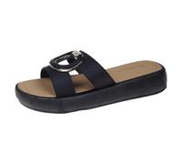 Générique Sandali donna Sandali Nuovo Modello Semplice Diamante Lucido Cerchio Decorazione Fondo Spessore Fondo Piatto Confortevole Antiscivolo Scarpe Spiaggia Zeppa donna estate espadrillas, Le Noir
