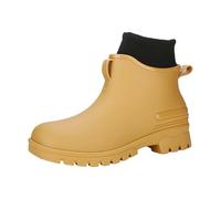 Générique Sandali Piatti Per Con Supporto Arco Plantare Pantaloncini Rain Boots For Womens Ankle Rainboot Garden Boot Ladies Rubber Outside Work With Comfort E Zoccoli Morbida Pelle, cachi., 40 EU