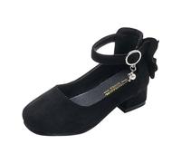 Générique Sandali Ragazze Tacchi Alti Di Spessore Fiocco Principessa Scarpe Bambini Moda Eleganti Comodi, Le Noir, 27.5 EU