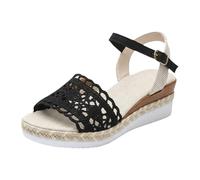 Générique Sandalo a piattaforma donna aperta - sandali donna zeppa estate semplice scarpe traspiranti ciabatte comode nude piedi escursionismo cicla antiscivolo scarpa alla moda nuda piedi, Nero , 37