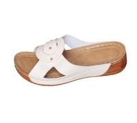 Générique Sandalo Confortevole Piede Grande - Ciabatte Donna Estate Zeppe Pantofole Piattaforma All'aperto Relax Sandali Da Spiaggia Retrò Classico Scarpe Da Trekking, bianco, 42 EU