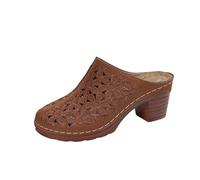 Générique Sandalo da donna - Zoccoli da donna con tacco a blocco, pantofole ortopediche comode con zeppe, zeppe senza schiena, scarpe a piattaforma chiuse, eleganti da spiaggia leggera antiscivolo