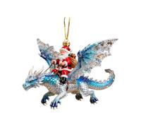 Générique Santa Christmas Ornament - Flying Dragon Decor | 2D Santa Riding A Flying Dragon Christmas Ornament for Holiday Celebrations Winter Seasonal Displays and Decorating Trees Backpacks