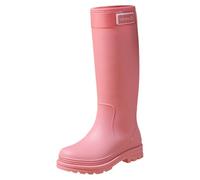 Générique Scarpe antipioggia per uomo e donna, stivali in gomma impermeabili, stivaletti Wellies, suola morbida, stivali da trekking piatti, stivaletti antipioggia antiscivolo, Rosa, 35 EU