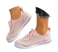 Générique Scarpe casual leggere in maglia traforata con lacci per l'autunno - Scarpe da ginnastica con suola piatta traspiranti