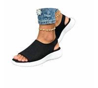 Générique Scarpe da donna, sandali estivi traspiranti, semplici e casual, ideali per la spiaggia e le giornate più belle. Scarpe piatte e facili da indossare, perfette per la spiaggia., Le Noir, 37 EU