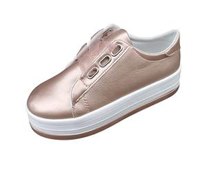 Générique Scarpe da ginnastica da donna con piattaforma, scarpe da passeggio con lacci casual leggere antiscivolo scarpe sportive comfort per il tempo libero per la corsa all'aperto, oro rosa, 42 EU