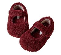 Générique Scarpe da ginnastica da ragazza, stivali invernali caldi per ragazze, comode scarpe casual foderate in finta pelle per bambini piccoli, bambini grandi, giochi all'aperto, Vino, 35 EU