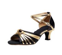 Générique Scarpe Donna Tacchi Con Paillettes Sandali Open Toe Open Toe Croce Strap Scarpe Danza Latina Salsa Tango Mules Donna Passione Elegante Chic, A nero 5 cm, 35 EU