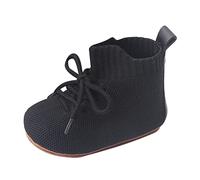 Générique Scarpe Etiche Scarpe per Bambini e Ragazze Scarpe Sportive Antiscivolo Lacci Alto Traspirante e Confortevole Scarpe Da Ginnastica Ortopediche, Le Noir, 19 EU