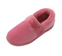 Générique Scarpe imbottite da donna - Pantofole morbide in cotone e lino - Pantofole calde e comode e leggere, per la casa delle donne, rosso, 38 EU