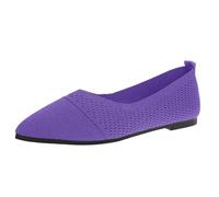 Générique Scarpe Marca = Scarpe da Tempo Libero in Maglia Morbida per Le Donne Antiscivolo Piatte Punta Punta A Punta A Traspirante Infilare Stivaletti Donna Senza Tacco Large, viola., 43 EU