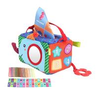 Générique Scatola per fazzoletti Giocattolo,Libro in Tessuto educativo con Anello di dentizione | Giocattolo sensoriale per - per Aerei Auto Ragazza Ragazzo Bambino Viaggio 9-12 Pasqua