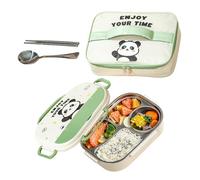 Générique Scatola per il pranzo per bambini - Contenitori per pasti 4 scomparti per adulti con posate,Scatola ermetica a microonde con borsa per il trasporto, per le uscite scuola materna