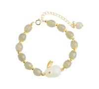 Générique Scelta Messaggi Coppia Gioielli 1PC Imitazione Giada Bracciali Femminile Hand Chain Retro Adjustable Bracele Women Ancient Style Transfer Bead Bracciali Jewelry 4 Frasi Coppia Gioielli