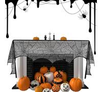 Générique Sciarpa Cappotto di Halloween | Lace Black Spiderweb Spooky Table Runner | Centri di Asciugamani per Cene di Ristorazione Cena Festival Decor Gothic Wedding