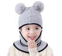 Générique Sciarpa lavorata a maglia, cappello e sciarpa per,Cappello con cappuccio invernale | Sciarpa per cappello antivento per la stagione fredda per l'uso quotidiano, sport, grigio, Se