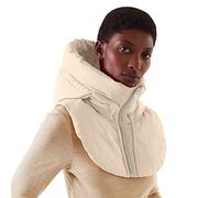 Générique Sciarpa ragazza 5 anni cerniera cappuccio falso collare alto gilet imbottito leggero inverno staccabile mezzo gilet perla africana, beige, 29W x 34L
