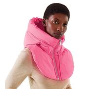 Générique Sciarpa ragazza 5 anni cerniera cappuccio falso collare alto gilet imbottito leggero inverno staccabile mezzo gilet perla africana, rosa acceso, 29W x 34L