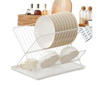 Générique Scolapiatti pieghevole, scolapiatti pieghevole per stoviglie | Scolapiatti a 2 livelli per piano cucina | Supporto per asciugatrice da cucina per la conservazione della va