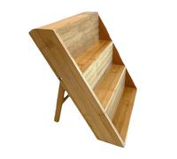 Générique Seasoning Organizer Rack, Wood Display Stand, Open-Step Visibility Design, Rustic Natural Finish, 3 Tier Counter Shelf for Cosmetics, Supplements, Cupcake Use, 10.2x11.7x12 Inches