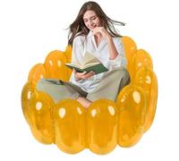 Générique Sedia gonfiabile trasparente in gelatina divano gonfiabile portatile per camera da interna e prato esterno, capacità di 250 LB