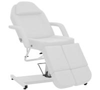 Générique Sedia per tatuaggio regolabile in ecopelle bianca, letto per salone di bellezza 180 x 62 x 78 cm, sedia estetica con schienale e poggiapiedi bloccabili, rotazione 360 °, capacità 110 kg