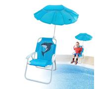 Générique Sedia pieghevole da campeggio per bambini, per spiaggia, sedia a ombrellone, con ombrellone integrato, seduta in sabbia resistente con protezione solare per piscina, terrazza
