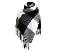 Générique Segno astrologico Acquario classico a quadri sciarpa calda morbida grande coperta scialle sciarpa inverno cashmere, J, Taglia unica