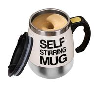 Générique Self Stirring Mug - 400 ml Electric Coffee Cup | Magnetic Auto Stirring Stainless Steel Mug with Lid Handle - Smart Insulated | Coffee Milk Tea Cocoa Office Travel