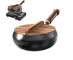 Générique Set antiaderente - Iron resistente alla cottura senza colla | Pan con coperchio e spatola | cinese compatibile con cucine elettriche e