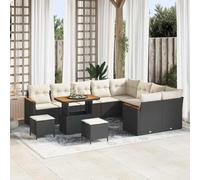 Générique Set Canape Giardino Modulare 12 Pezzi Nero Poly Rattan | Design Tessitura, Cuscini Soffici Telaio Solido, Manutenzione Facile, Per Terrazza