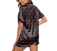 Générique Set da donna in raso di seta a due pezzi con bottoni, abbigliamento notte comfort e relax elegante per ogni stagione