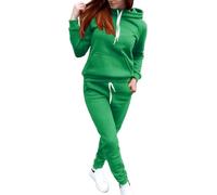 Générique Set da jogging da donna 2 pezzi Tuta Sportiva Pantaloni E Felpa Con Cappuccio Tuta Donna Set Elegante E Elegante Set Stampato Donna Abbigliamento Sportivo 2025, 01#verde, L