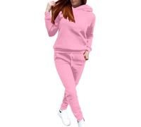 Générique Set da jogging da donna 2 pezzi Tuta Sportiva Pantaloni E Felpa Con Cappuccio Tuta Donna Set Elegante E Elegante Set Stampato Donna Abbigliamento Sportivo 2025, 04#Rosa, L